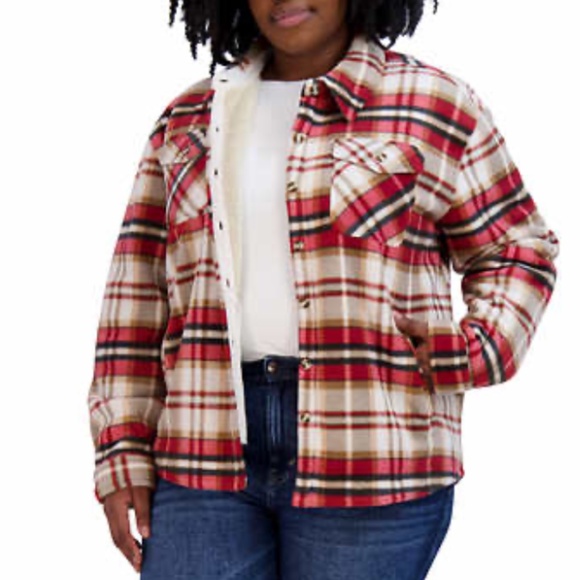 Sage Ladies' Plush Shirt Jacket Shacket Plush Soft Sherpa Fleece Lined N… - Picture 6 of 7